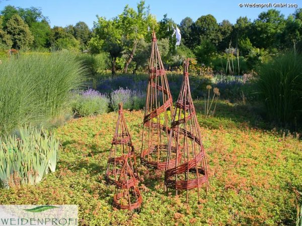 Rankobelisk aus Weide, Rankpyramide 180 cm hoch